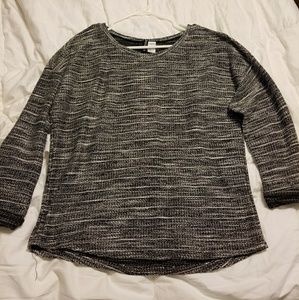Divided Black Silver 3/4 Sweater Top